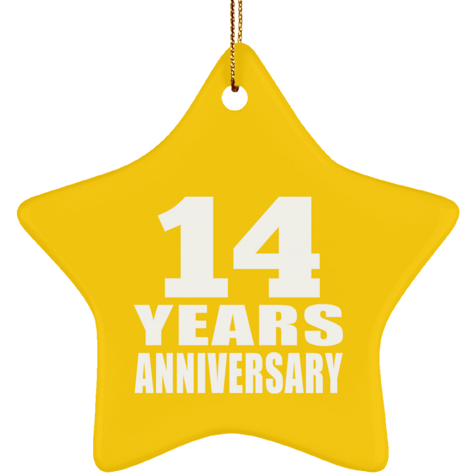 14th Anniversary 14 Years - Star Ornament