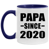 Papa Since 2020 - 11oz Accent Mug Purple