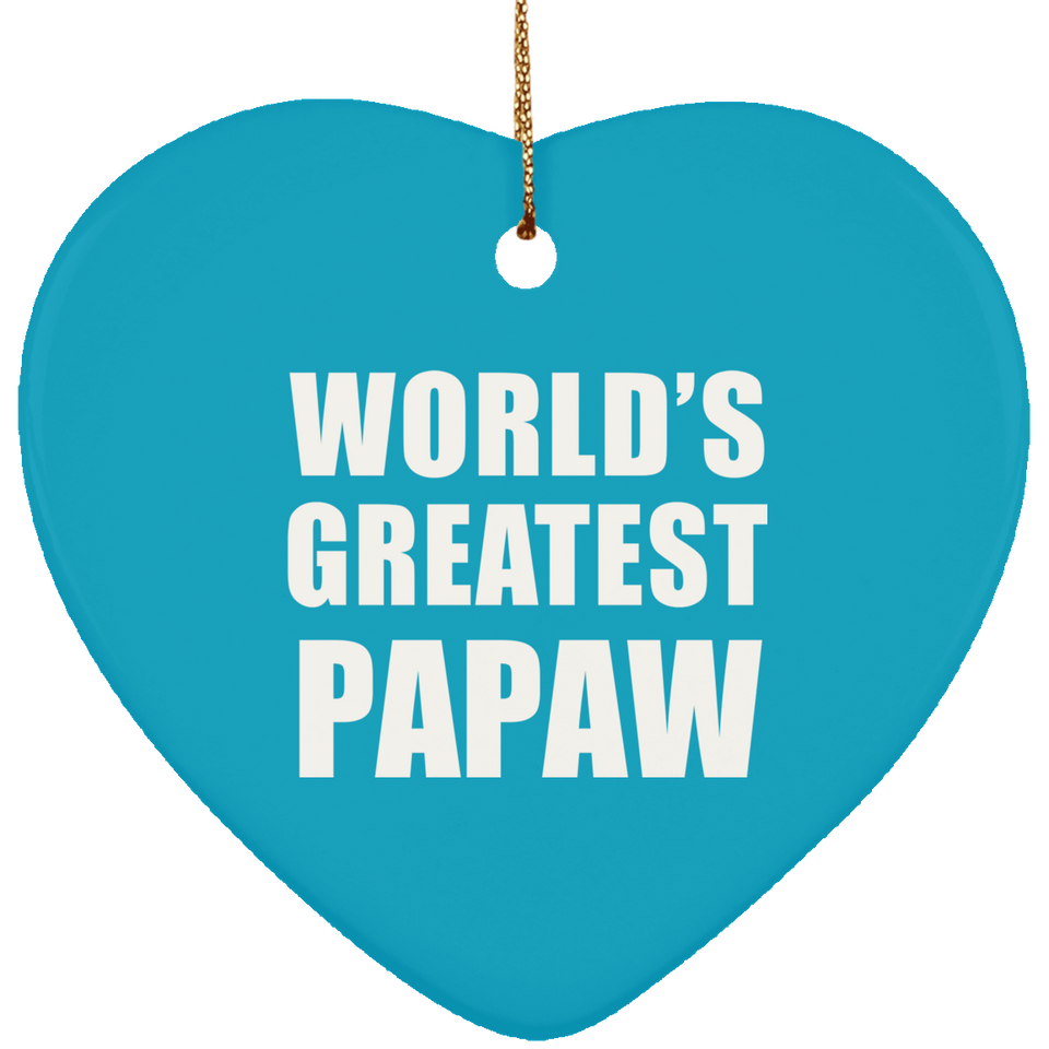World's Greatest Papaw - Heart Ornament