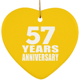 57th Anniversary 57 Years - Heart Ornament