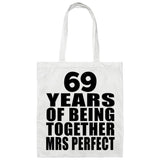 69th Anniversary 69 Years Of Being Mrs Perfect - Tote Bag White