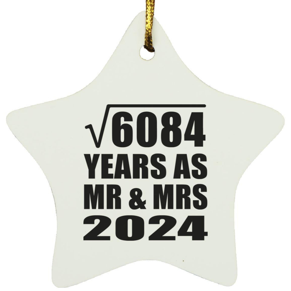 78th Anniversary Square Root of 6084 Years As Mr & Mrs 2024 - Star Ornament