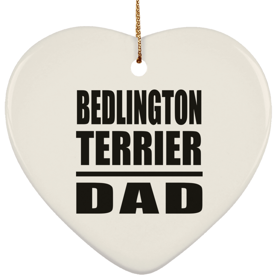 Bedlington Terrier Dad - Heart Ornament