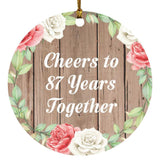 87th Anniversary Cheers To 87 Years Together - Circle Ornament B