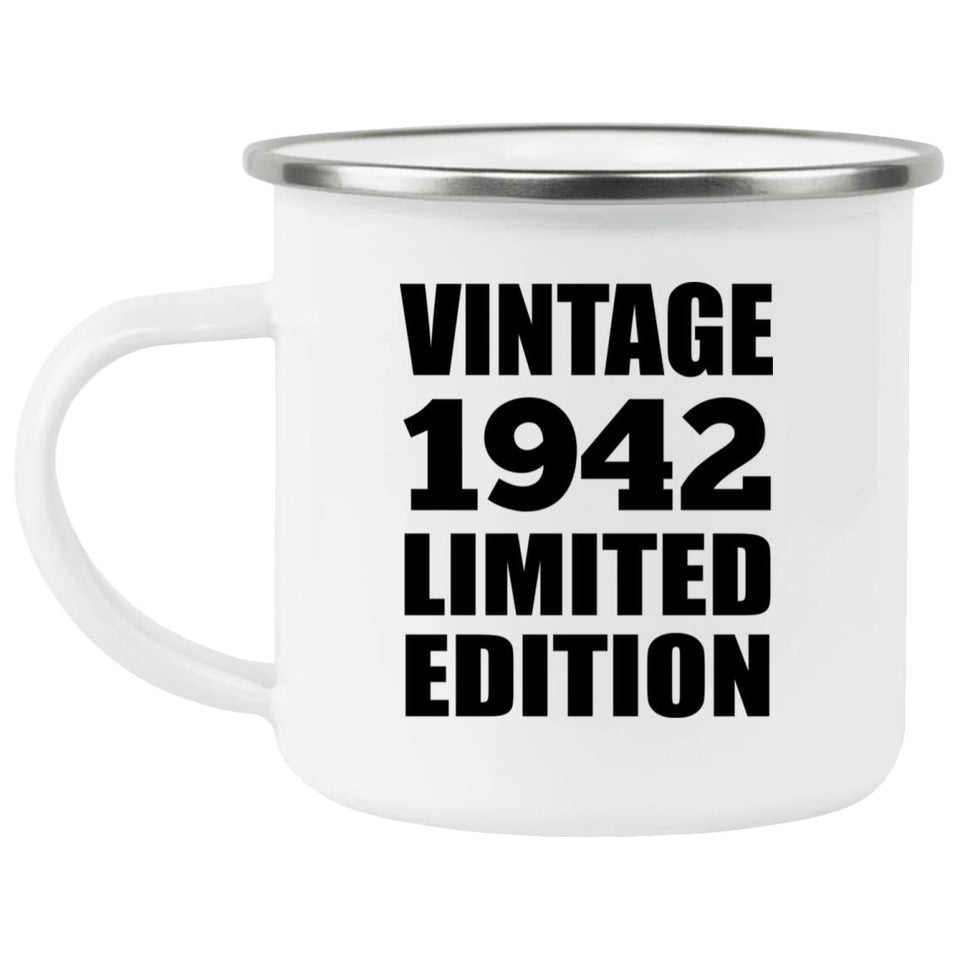82nd Birthday Vintage 1942 Limited Edition - 12oz Camping Mug