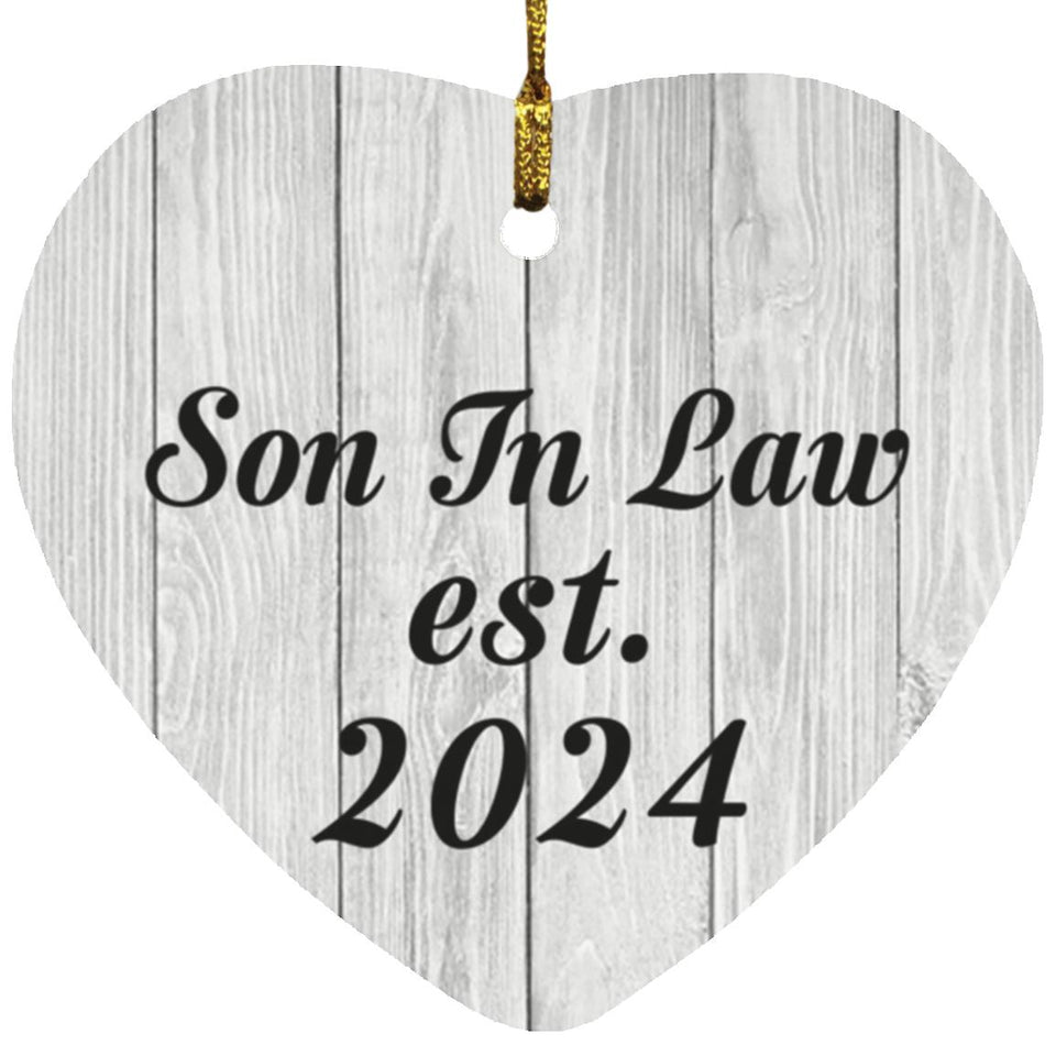 Son In Law Established Est. 2024 - Heart Ornament F
