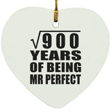 30th Anniversary Square Root of 900 Years of Mr Perfect - Heart Ornament