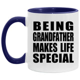 Being Grandfather Makes Life Special - 11oz Accent Mug Purple