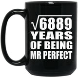 83rd Anniversary Square Root of 6889 Years of Mr Perfect - 15oz Coffee Mug Black