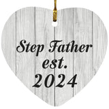 Step Father Established Est. 2024 - Heart Ornament F