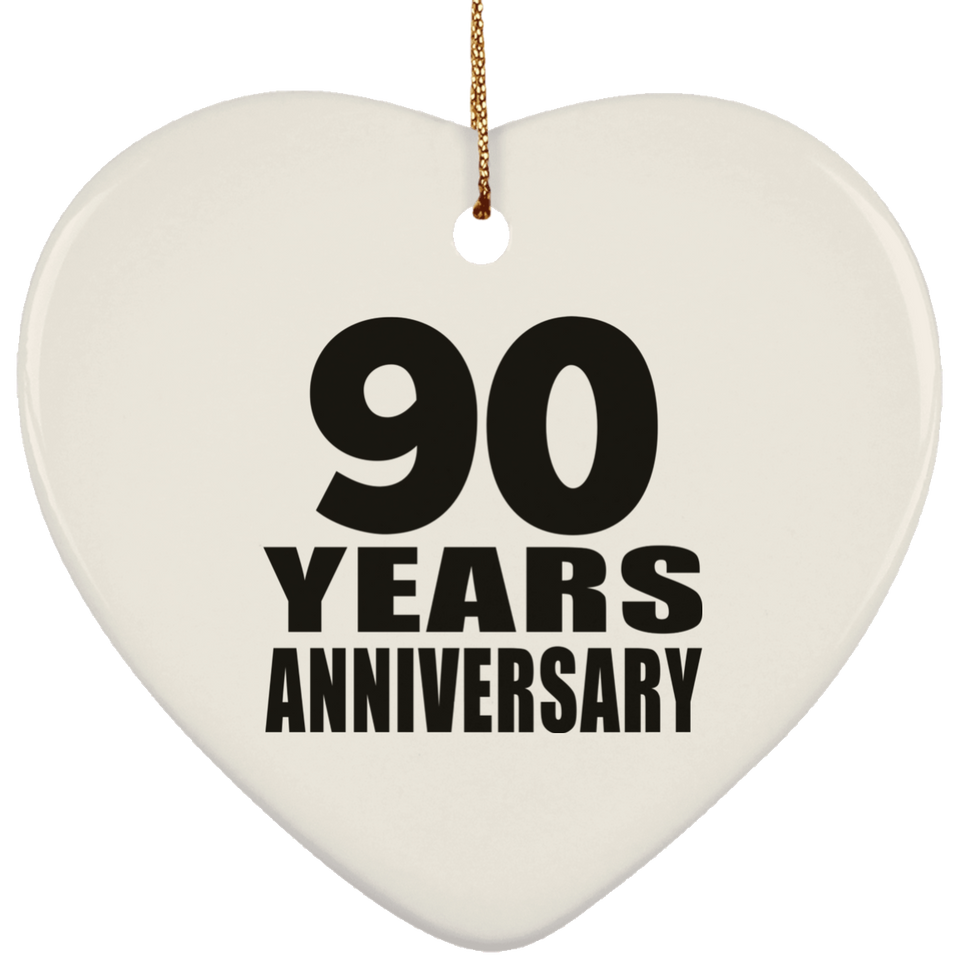 90th Anniversary 90 Years - Heart Ornament