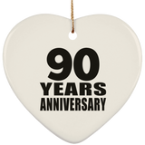 90th Anniversary 90 Years - Heart Ornament