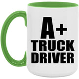 A+ Truck Driver - 15oz Accent Mug Green