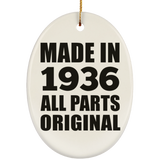88th Birthday Made in 1936 All Parts Original - Oval Ornament