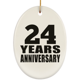 24th Anniversary 24 Years - Oval Ornament