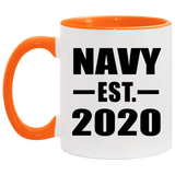 Navy Established EST. 2020 - 11oz Accent Mug Orange