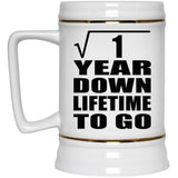 1st Anniversary Square Root of 1 Year Lifetime To Go - Beer Stein
