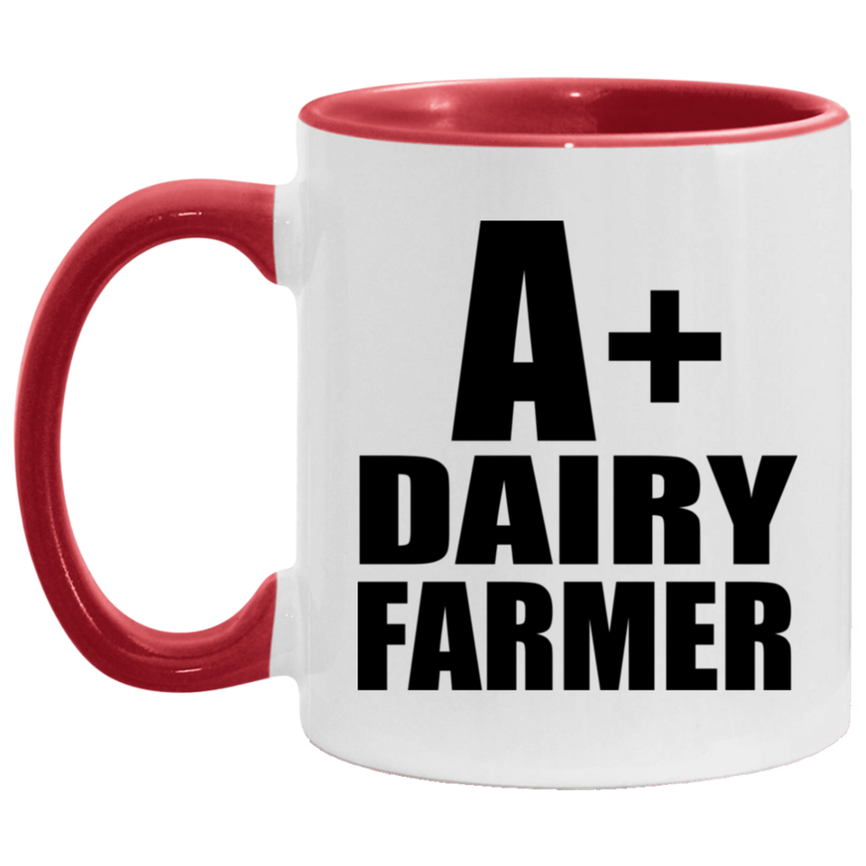 A+ Dairy Farmer - 11oz Accent Mug Red