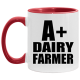 A+ Dairy Farmer - 11oz Accent Mug Red