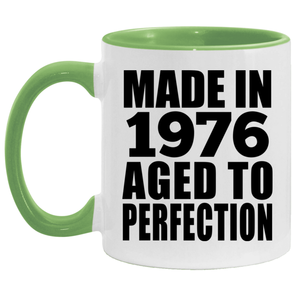 48th Birthday Made In 1976 Aged to Perfection - 11oz Accent Mug Green