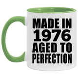 48th Birthday Made In 1976 Aged to Perfection - 11oz Accent Mug Green