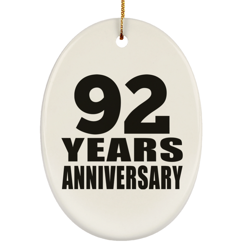 92nd Anniversary 92 Years - Oval Ornament