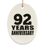 92nd Anniversary 92 Years - Oval Ornament