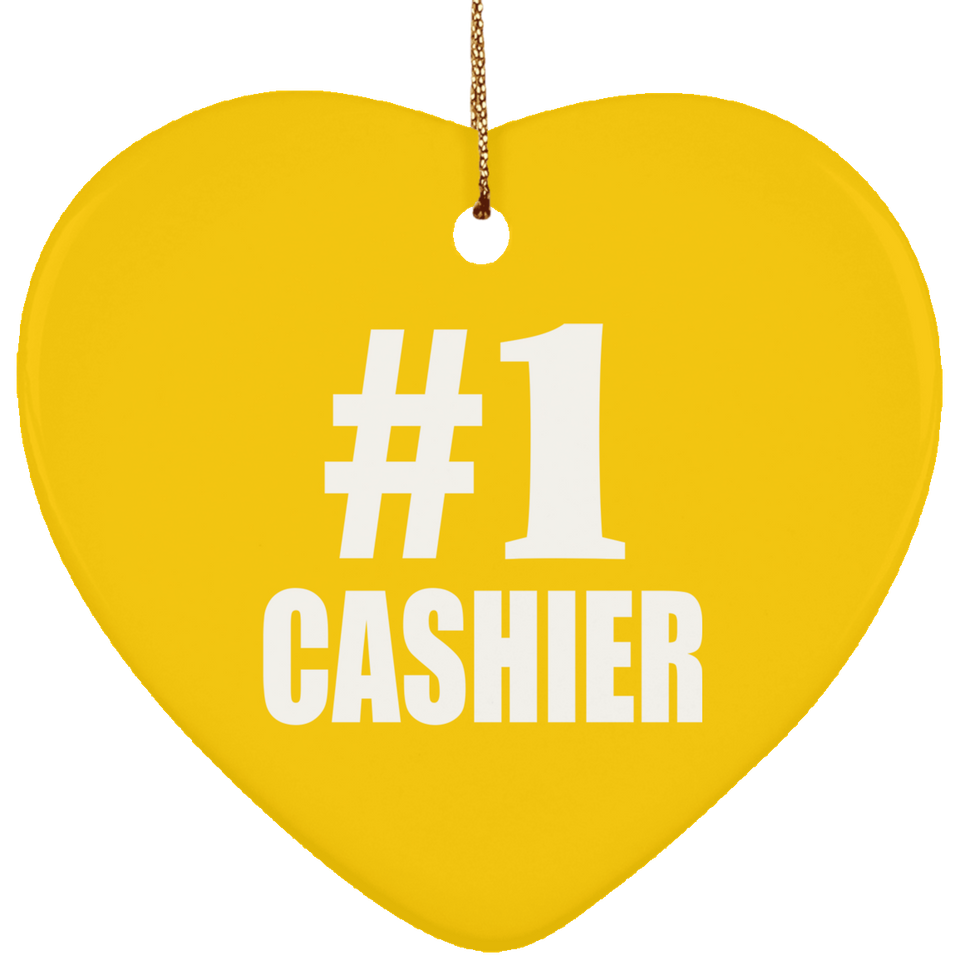 Number One #1 Cashier - Heart Ornament