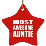 Most Awesome Auntie - Star Ornament