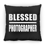 Blessed Photographer - Throw Pillow Black