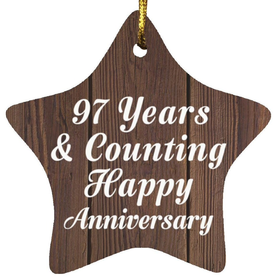 97th Anniversary 97 Years & Counting Happy Anniversary - Star Ornament D