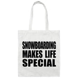Snowboarding Makes Life Special - Tote Bag White