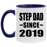 Step Dad Since 2019 - 11oz Accent Mug Purple