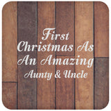 First Christmas As An Amazing Aunty & Uncle - Drink Coaster E