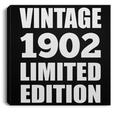 122nd Birthday Vintage 1902 Limited Edition - Canvas Square