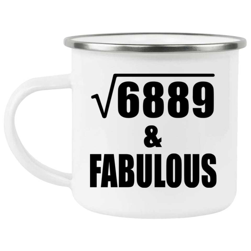 83rd Birthday Square Root of 6889 & Fabulous - 12oz Camping Mug
