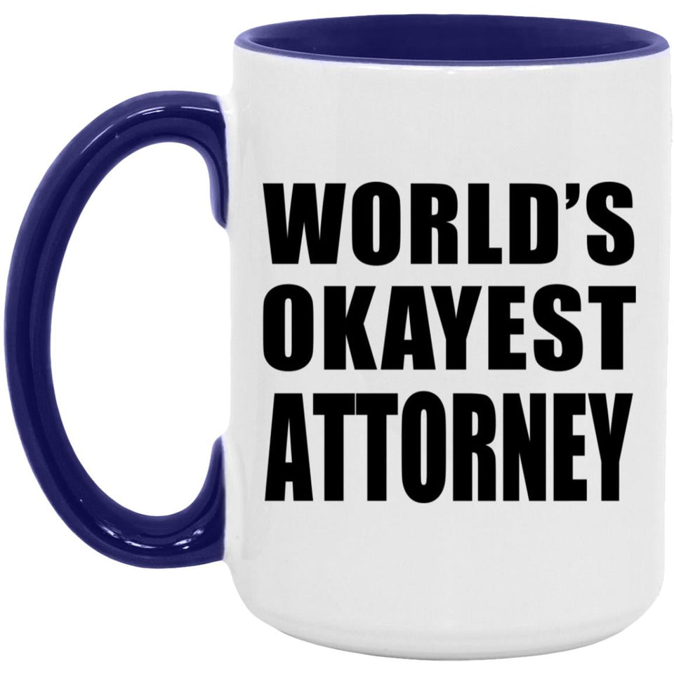 World's Okayest Attorney - 15oz Accent Mug Purple
