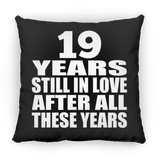 19th Anniversary 19 Years Still In Love After These Years - Throw Pillow Black