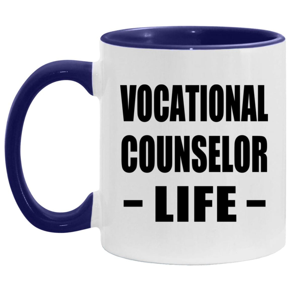 Vocational Counselor Life - 11oz Accent Mug Purple