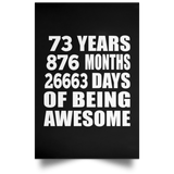 73rd Birthday 73 Years 876 Months 26663 Days Of Awesome - Poster Portrait