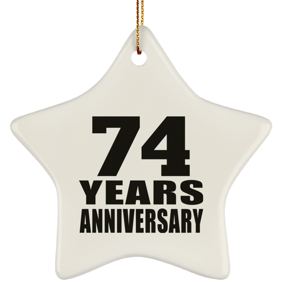 74th Anniversary 74 Years - Star Ornament