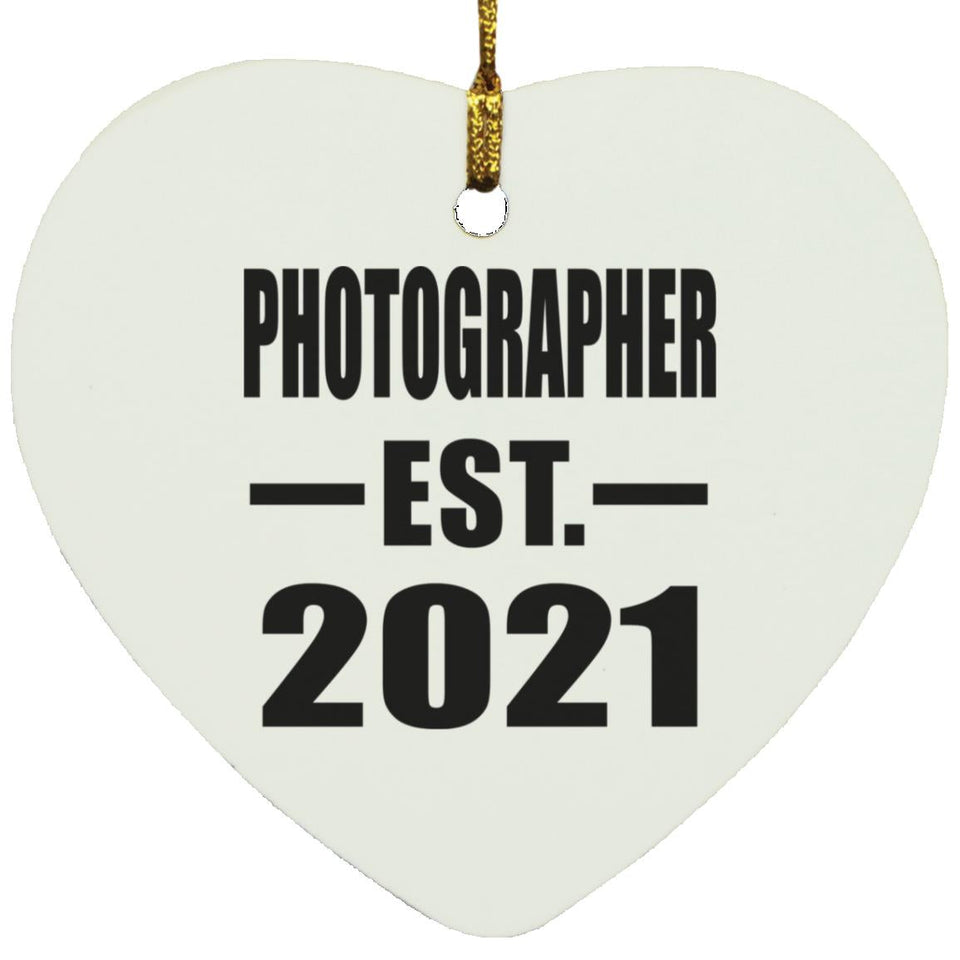 Photographer Established EST. 2021 - Heart Ornament
