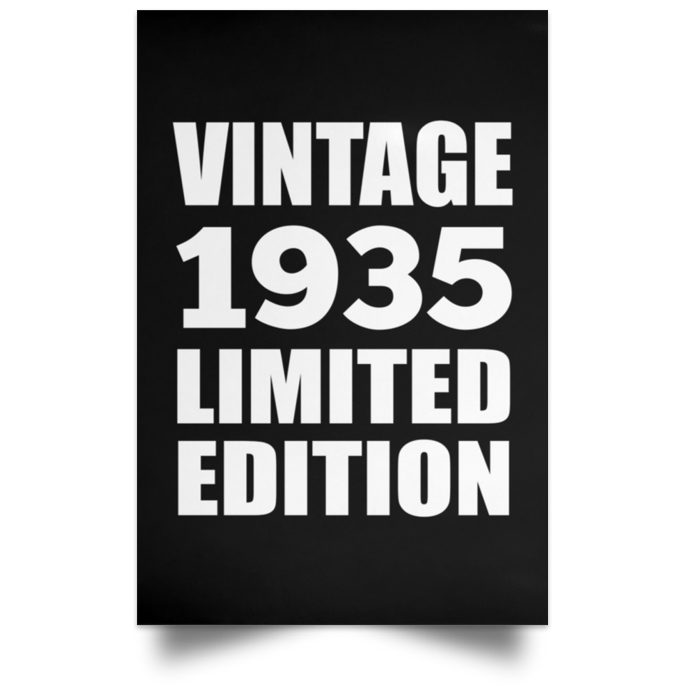 89th Birthday Vintage 1935 Limited Edition - Poster Portrait