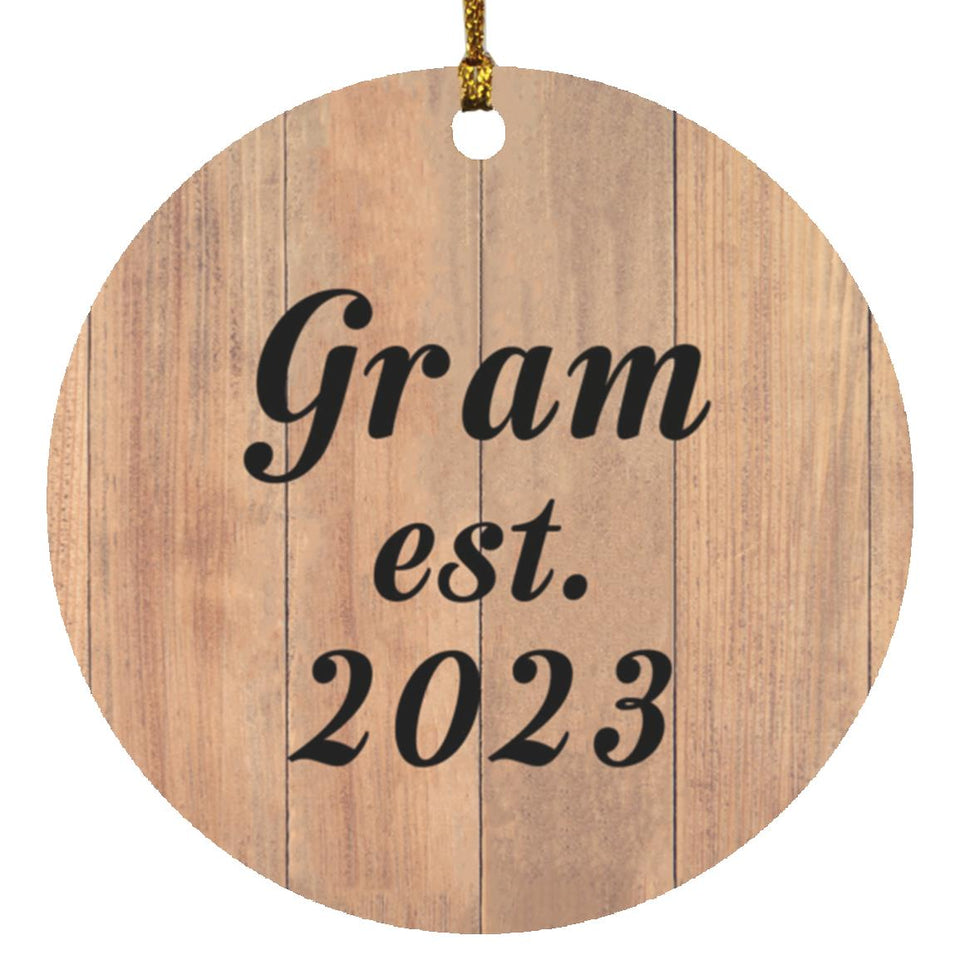 Gram Established EST. 2023 - Circle Ornament C