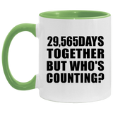 81st Anniversary 29,565 Days Together But Who's Counting - 11oz Accent Mug Green