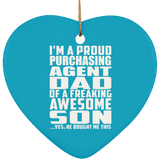 Proud Purchasing Agent Dad Of Awesome Son - Heart Ornament