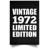 52nd Birthday Vintage 1972 Limited Edition - Poster Portrait