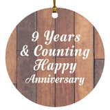 Happy 9th Anniversary 9 Years & Counting - Circle Ornament E