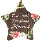 Our First Christmas Married - Star Ornament A