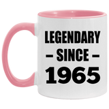 59th Birthday Legendary Since 1965 - 11oz Accent Mug Pink